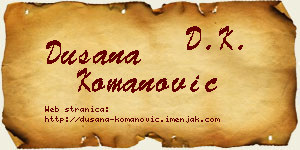 Dušana Komanović vizit kartica